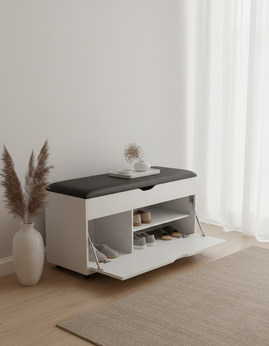 Elegant Storage Rack in White