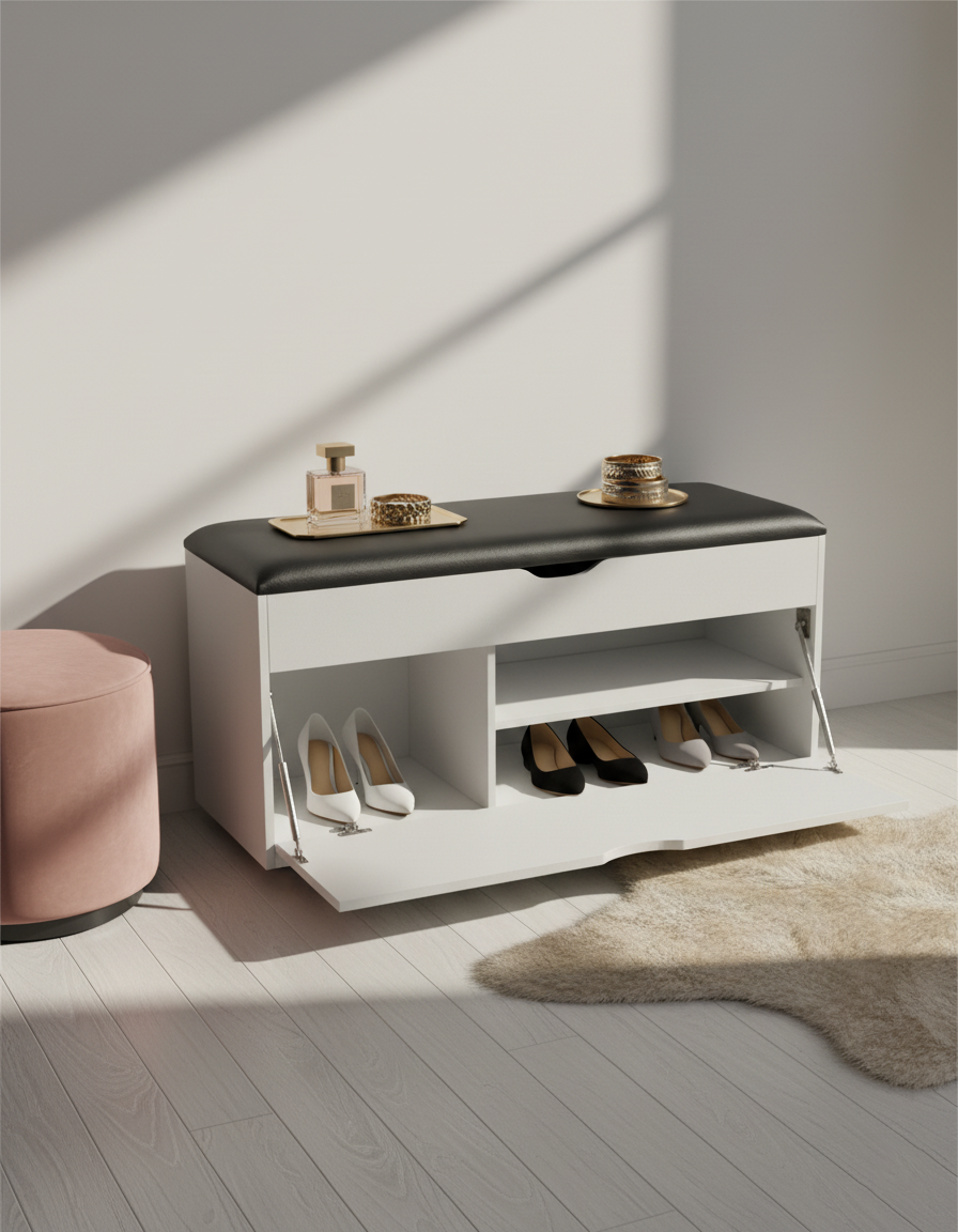 Elegant Storage Rack in White