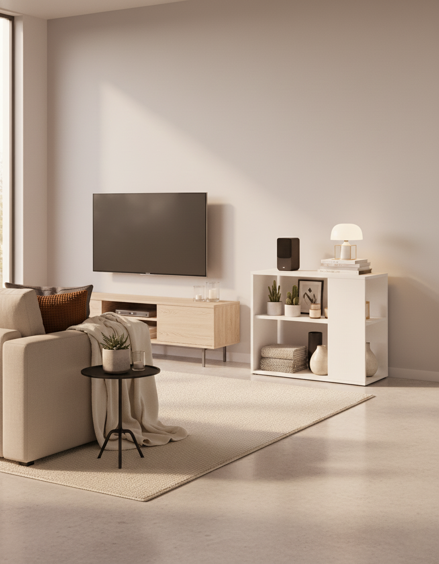 Minimalist White Shelf Unit