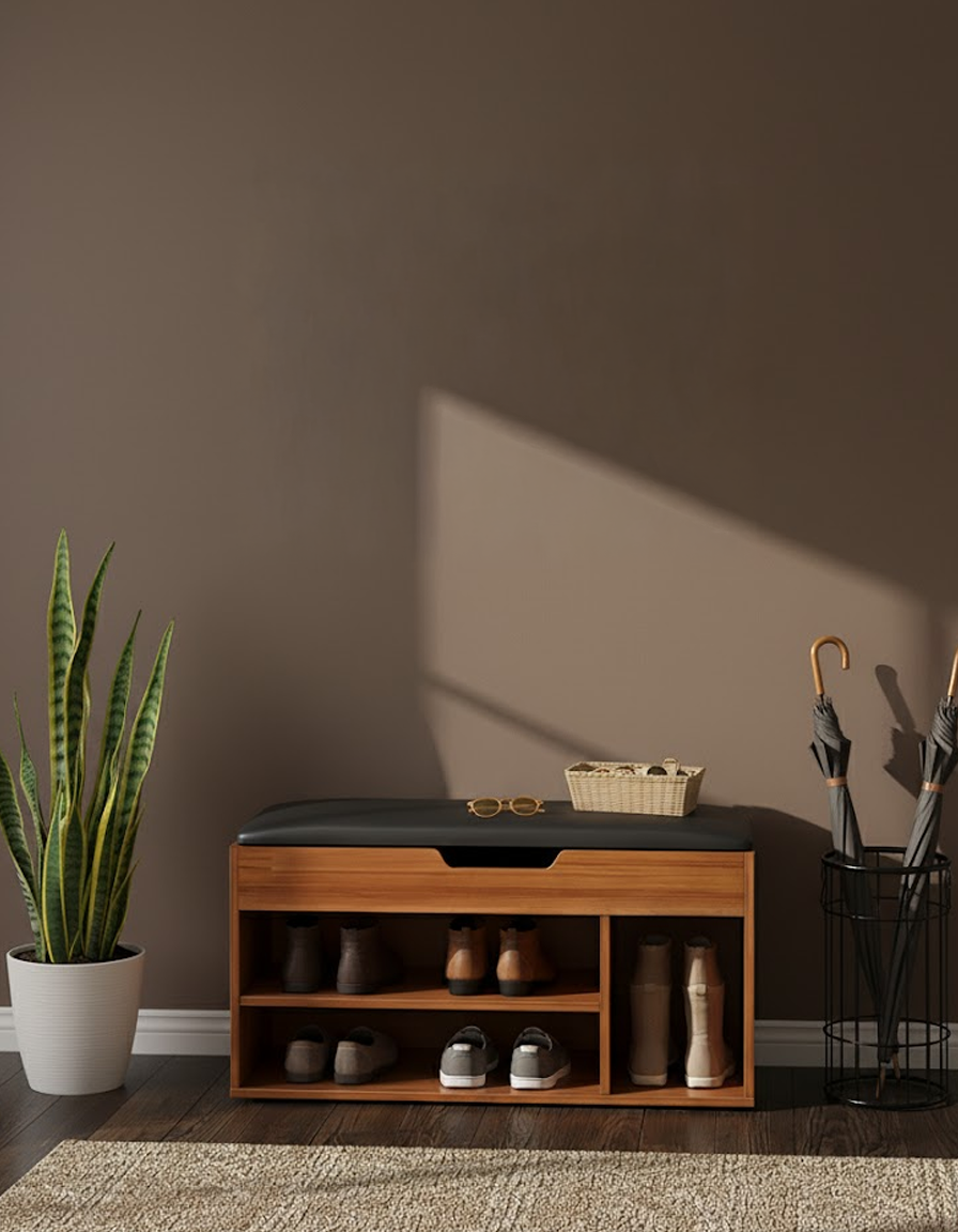 Refined Wooden storage Shelf