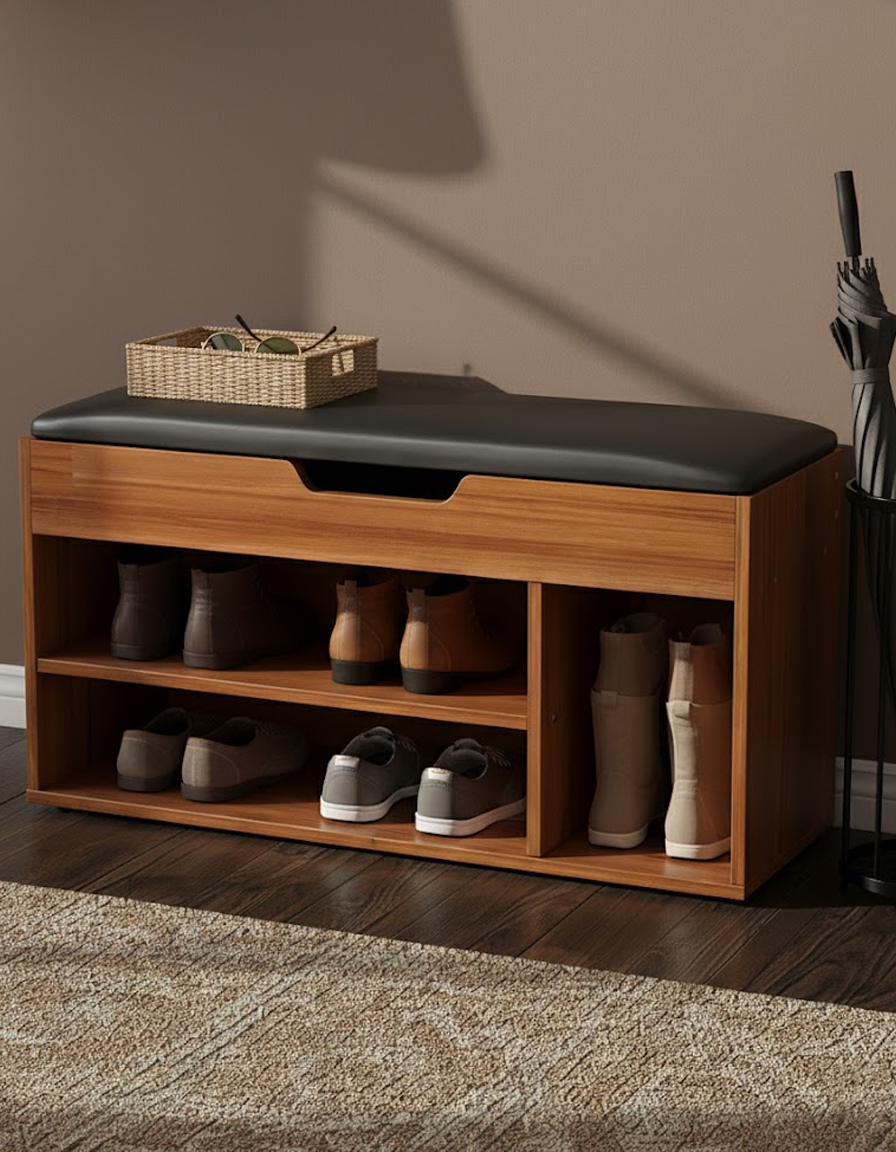 Refined Wooden storage Shelf