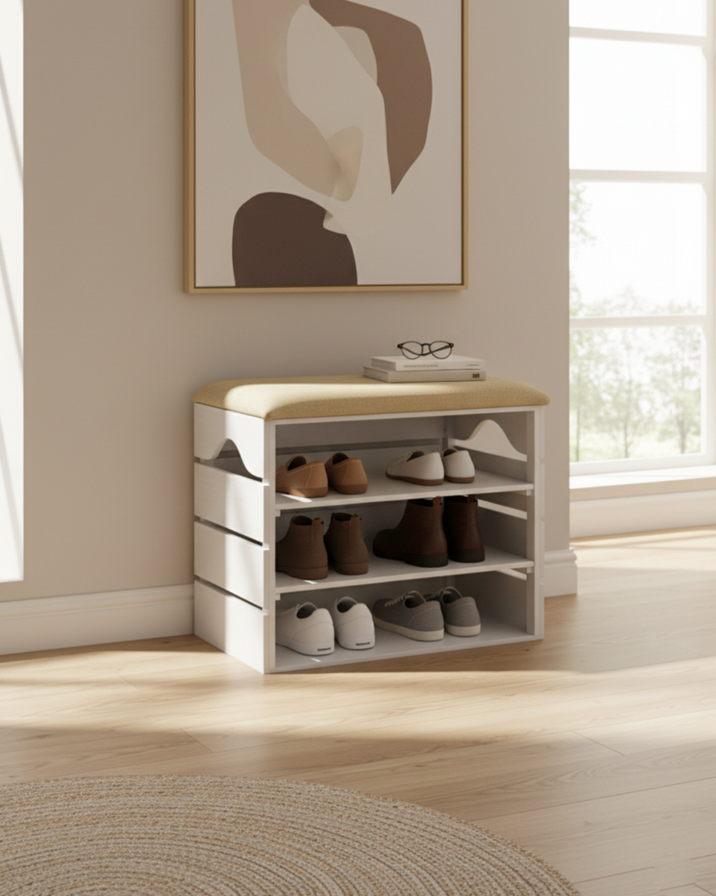 White Open storage Shelf
