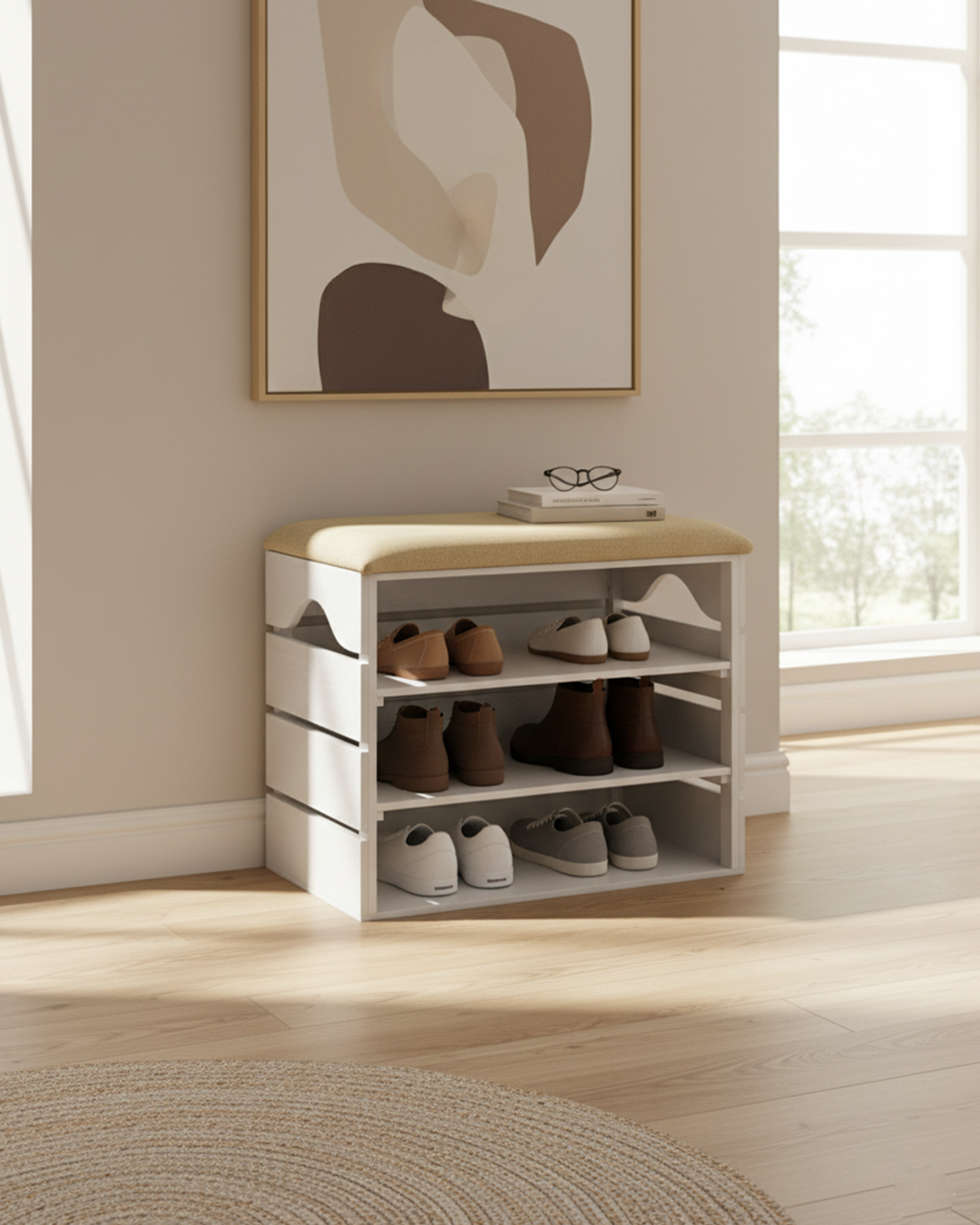 White Open storage Shelf