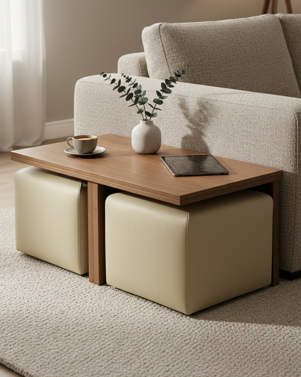 Contemporary Wood Living Table